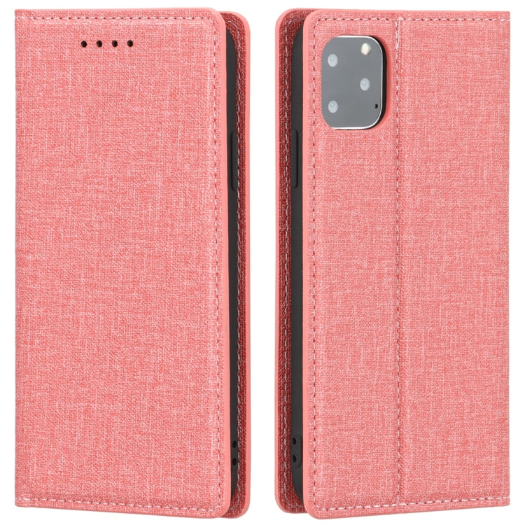 For iPhone 11 Pro Cloth Texture Magnetic Horizontal Flip Leather Case with Holder & Card Slot