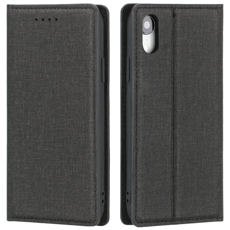 For iPhone XR Cloth Texture Magnetic Horizontal Flip Leather Case with Holder & Card Slot