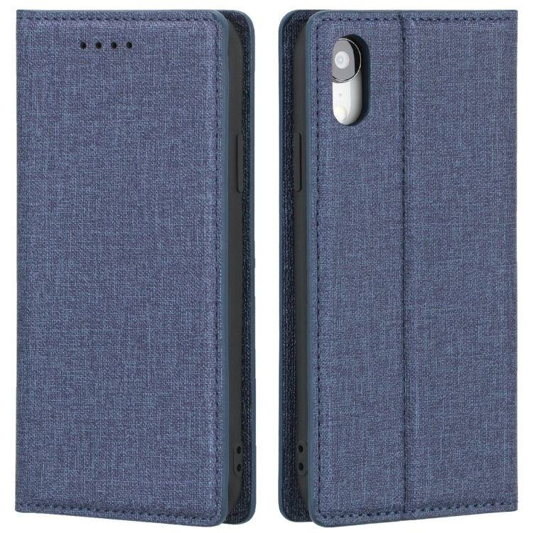 For iPhone XR Cloth Texture Magnetic Horizontal Flip Leather Case with Holder & Card Slot