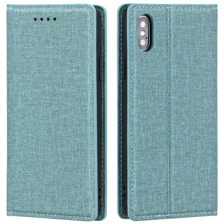 For iPhone XR Cloth Texture Magnetic Horizontal Flip Leather Case with Holder & Card Slot