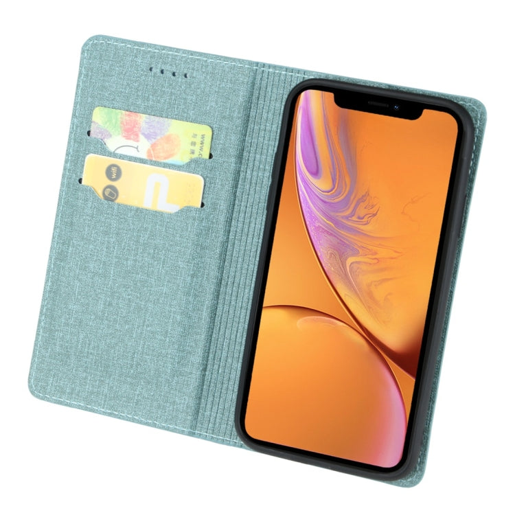 For iPhone XR Cloth Texture Magnetic Horizontal Flip Leather Case with Holder & Card Slot