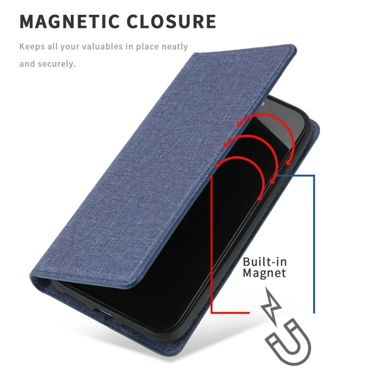 For iPhone XR Cloth Texture Magnetic Horizontal Flip Leather Case with Holder & Card Slot
