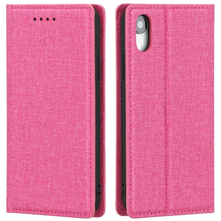 For iPhone XR Cloth Texture Magnetic Horizontal Flip Leather Case with Holder & Card Slot
