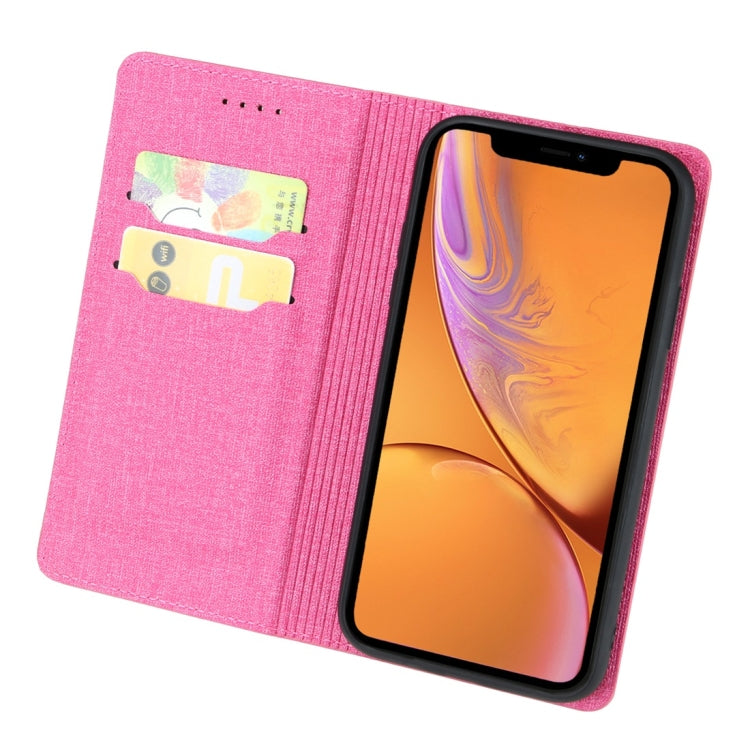 For iPhone XR Cloth Texture Magnetic Horizontal Flip Leather Case with Holder & Card Slot