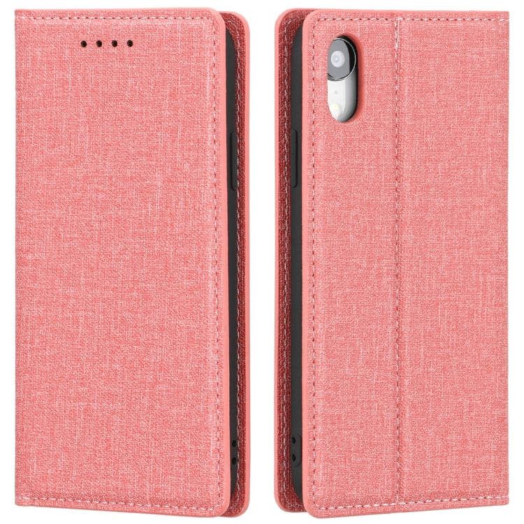 For iPhone XR Cloth Texture Magnetic Horizontal Flip Leather Case with Holder & Card Slot