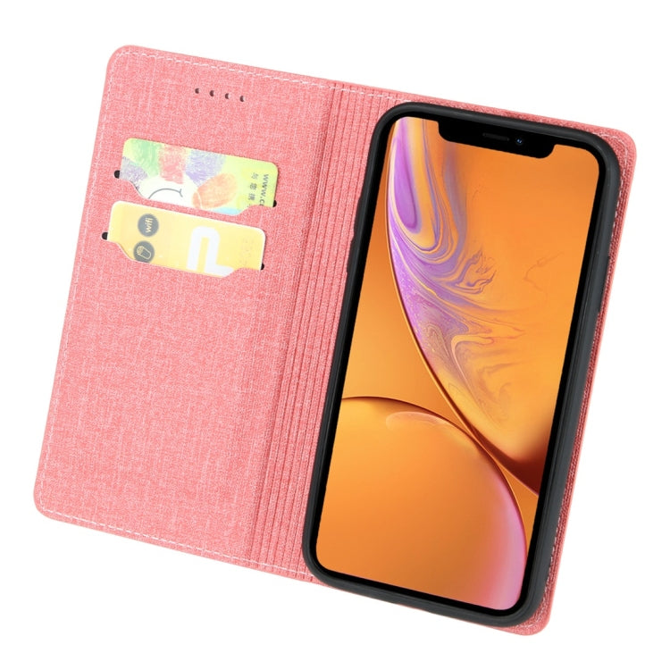 For iPhone XR Cloth Texture Magnetic Horizontal Flip Leather Case with Holder & Card Slot