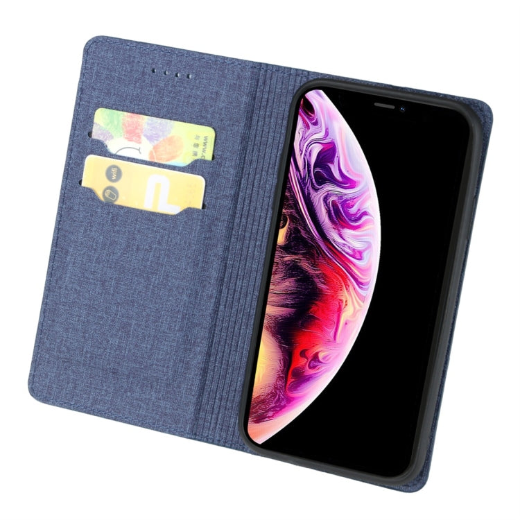 For iPhone XS Max Cloth Texture Magnetic Horizontal Flip Leather Case with Holder & Card Slot