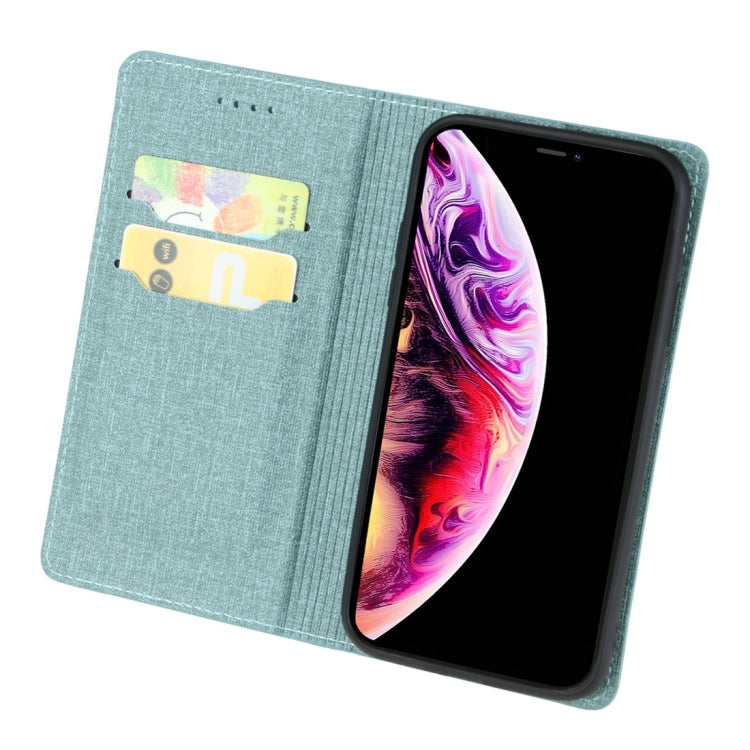 For iPhone XS Max Cloth Texture Magnetic Horizontal Flip Leather Case with Holder & Card Slot