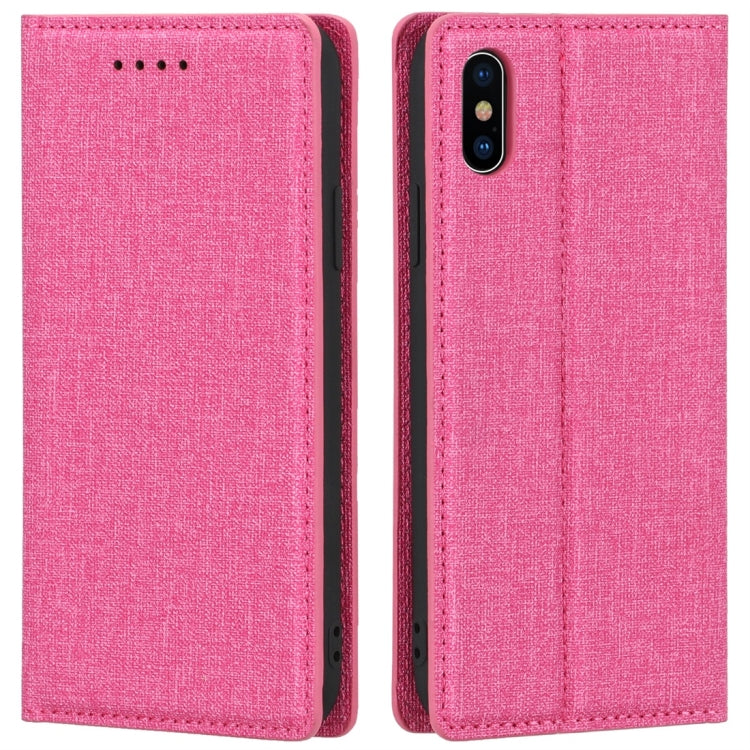 For iPhone XS Max Cloth Texture Magnetic Horizontal Flip Leather Case with Holder & Card Slot