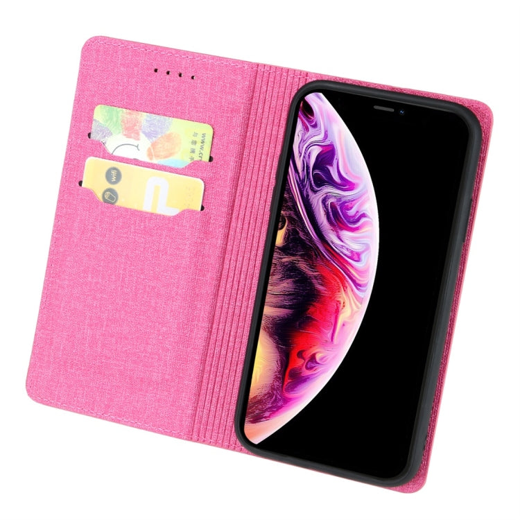 For iPhone XS Max Cloth Texture Magnetic Horizontal Flip Leather Case with Holder & Card Slot