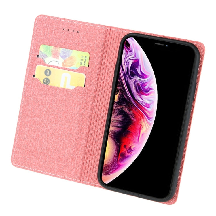 For iPhone XS Max Cloth Texture Magnetic Horizontal Flip Leather Case with Holder & Card Slot