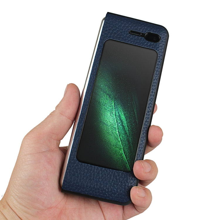 For Samsung Galaxy Fold Lychee Texture Leather Folding Protective Case