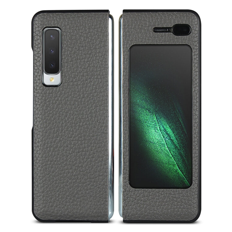 For Samsung Galaxy Fold Lychee Texture Leather Folding Protective Case