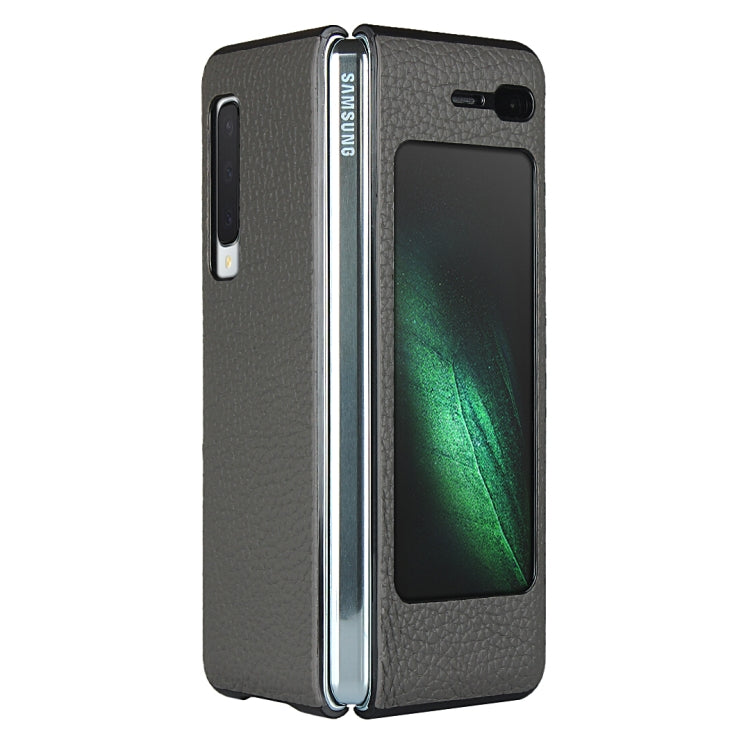 For Samsung Galaxy Fold Lychee Texture Leather Folding Protective Case