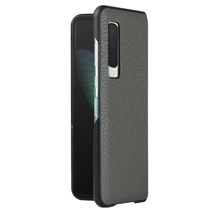 For Samsung Galaxy Fold Lychee Texture Leather Folding Protective Case