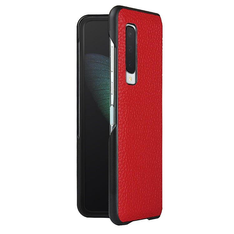 For Samsung Galaxy Fold Lychee Texture Leather Folding Protective Case