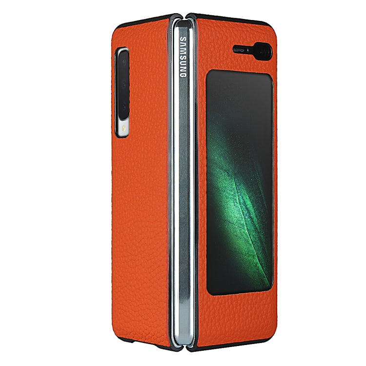 For Samsung Galaxy Fold Lychee Texture Leather Folding Protective Case