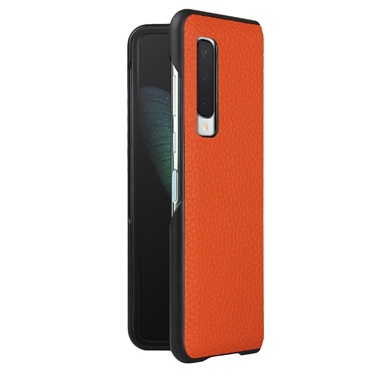 For Samsung Galaxy Fold Lychee Texture Leather Folding Protective Case
