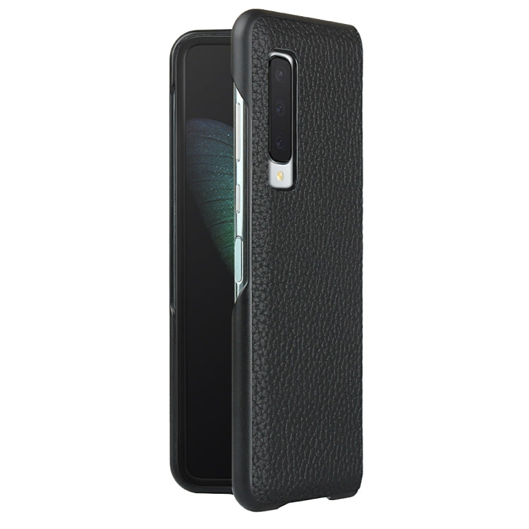 For Samsung Galaxy Fold Lychee Texture Leather Folding Protective Case