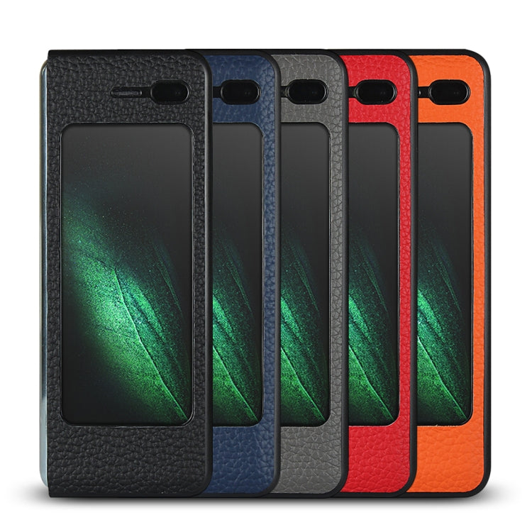 For Samsung Galaxy Fold Lychee Texture Leather Folding Protective Case