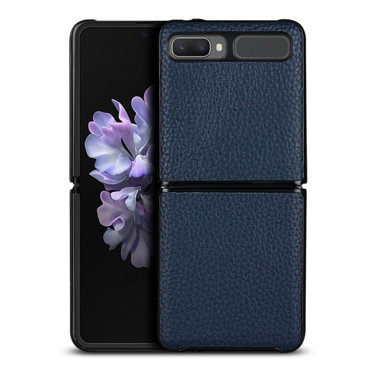 For Samsung Galaxy Z Flip Lychee Texture Leather Folding Protective Case