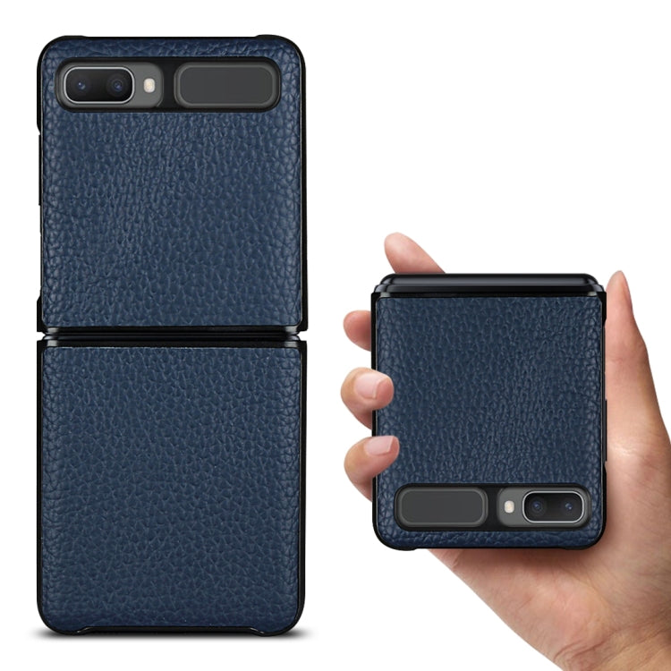 For Samsung Galaxy Z Flip Lychee Texture Leather Folding Protective Case