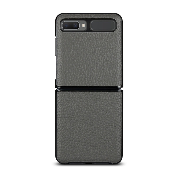 For Samsung Galaxy Z Flip Lychee Texture Leather Folding Protective Case