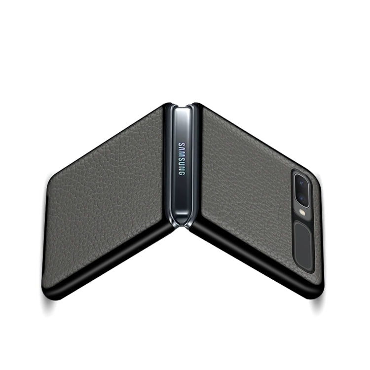 For Samsung Galaxy Z Flip Lychee Texture Leather Folding Protective Case