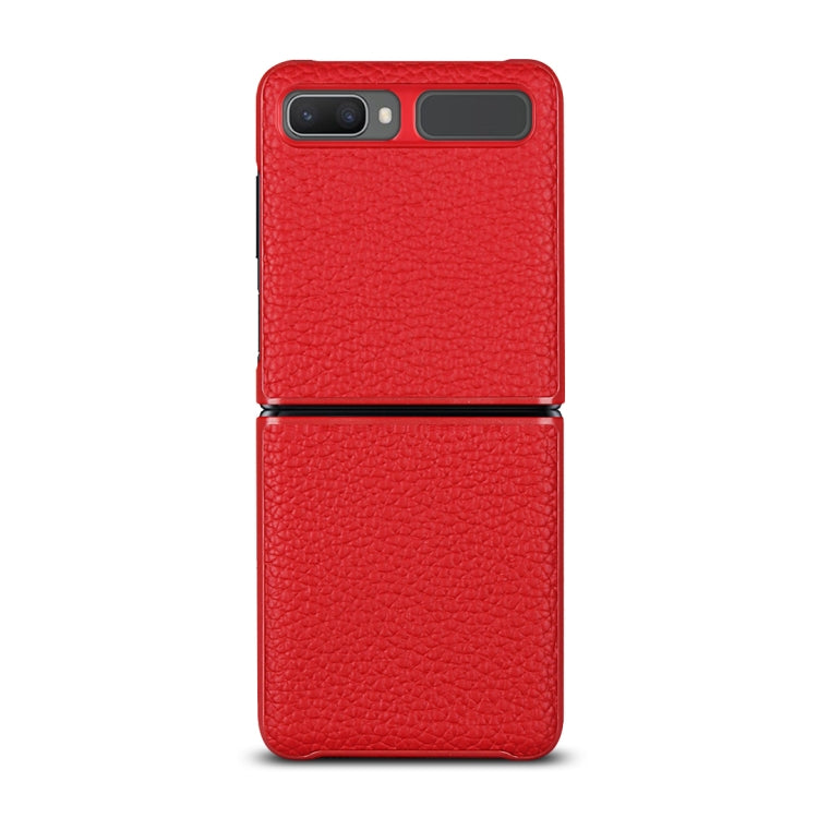 For Samsung Galaxy Z Flip Lychee Texture Leather Folding Protective Case