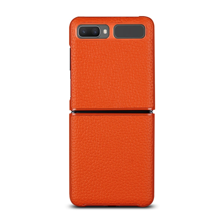 For Samsung Galaxy Z Flip Lychee Texture Leather Folding Protective Case