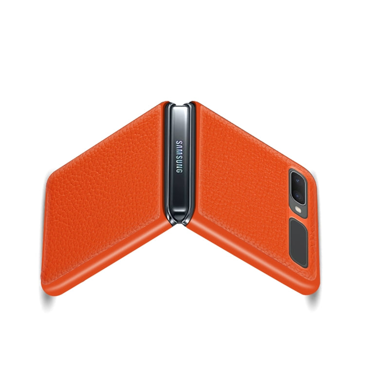 For Samsung Galaxy Z Flip Lychee Texture Leather Folding Protective Case