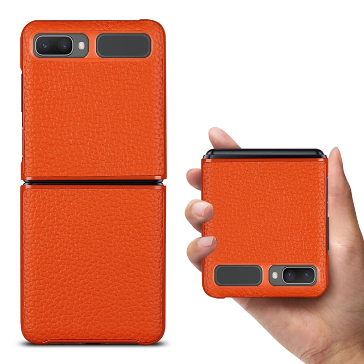 For Samsung Galaxy Z Flip Lychee Texture Leather Folding Protective Case