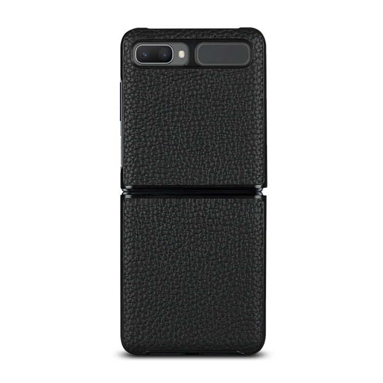 For Samsung Galaxy Z Flip Lychee Texture Leather Folding Protective Case