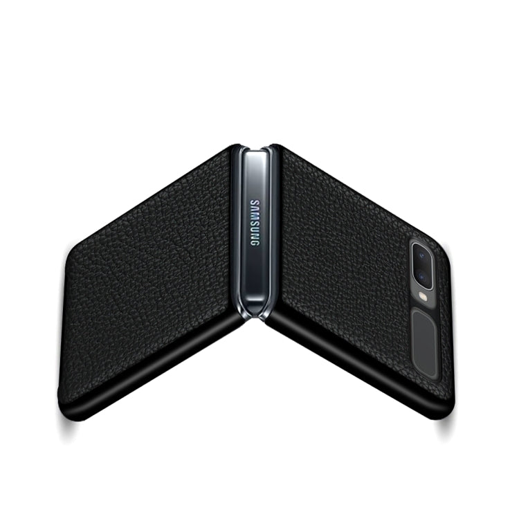 For Samsung Galaxy Z Flip Lychee Texture Leather Folding Protective Case