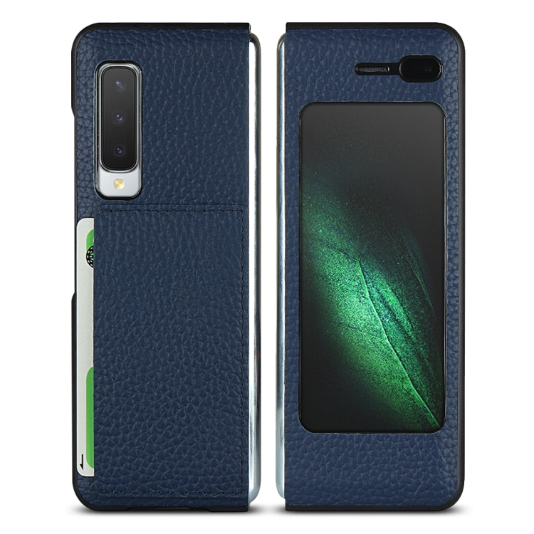 For Samsung Galaxy Fold Lychee Texture Leather Folding Protective Case with Card Slot