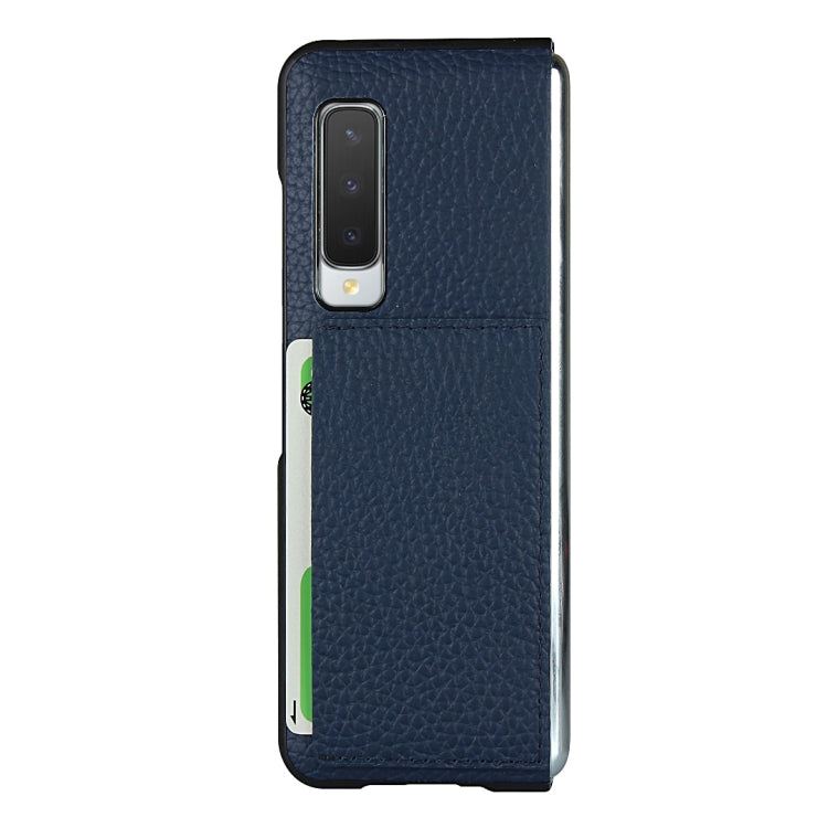 For Samsung Galaxy Fold Lychee Texture Leather Folding Protective Case with Card Slot