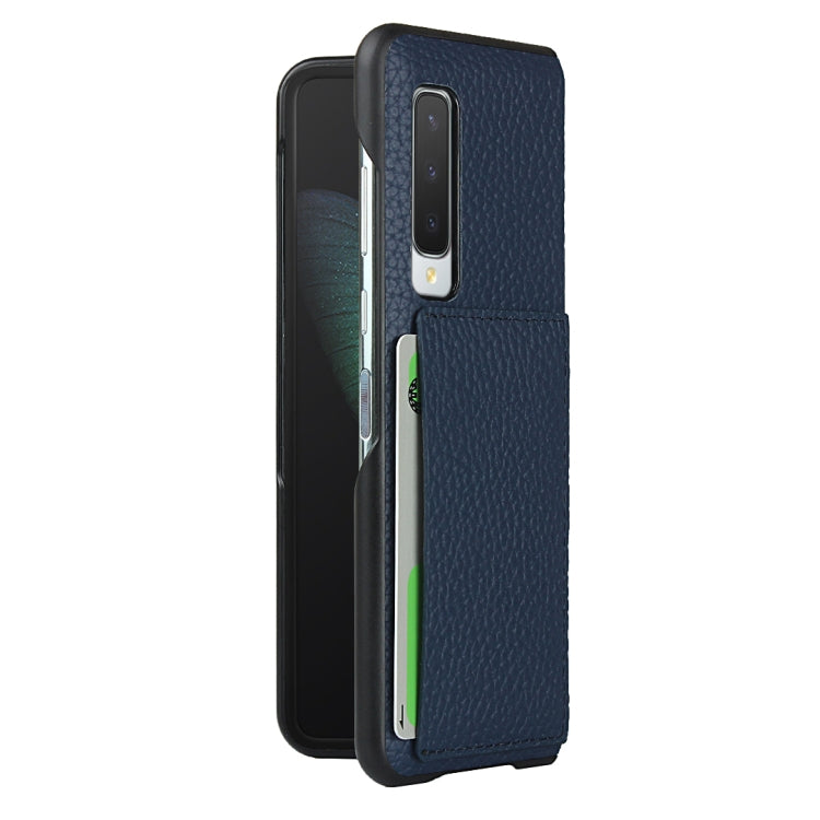 For Samsung Galaxy Fold Lychee Texture Leather Folding Protective Case with Card Slot