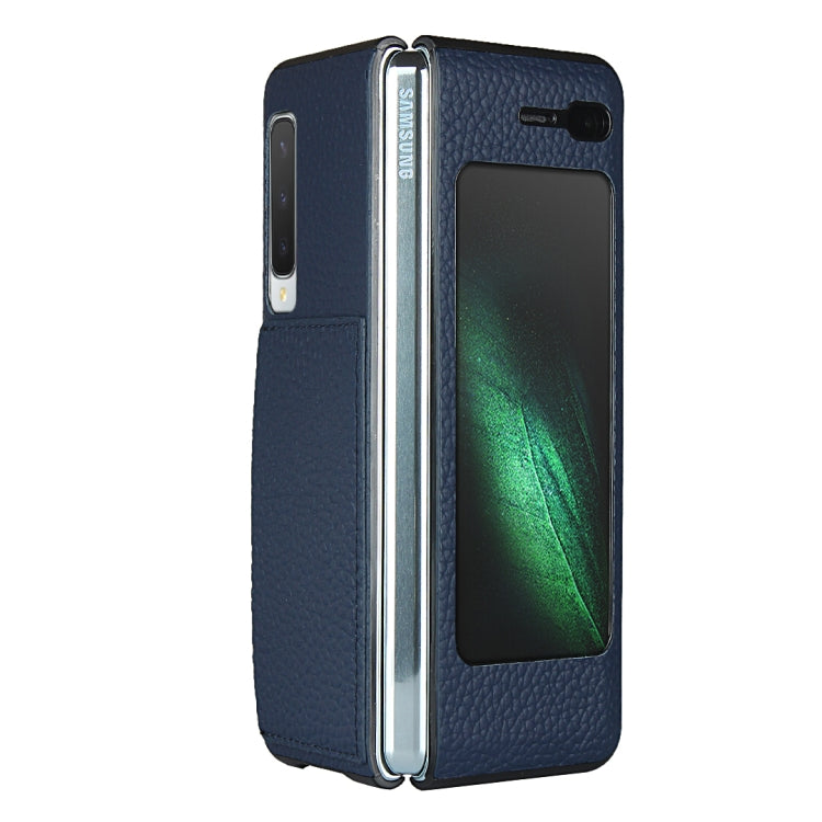 For Samsung Galaxy Fold Lychee Texture Leather Folding Protective Case with Card Slot