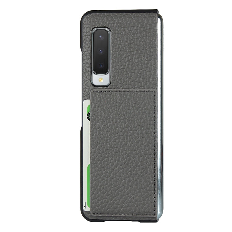For Samsung Galaxy Fold Lychee Texture Leather Folding Protective Case with Card Slot