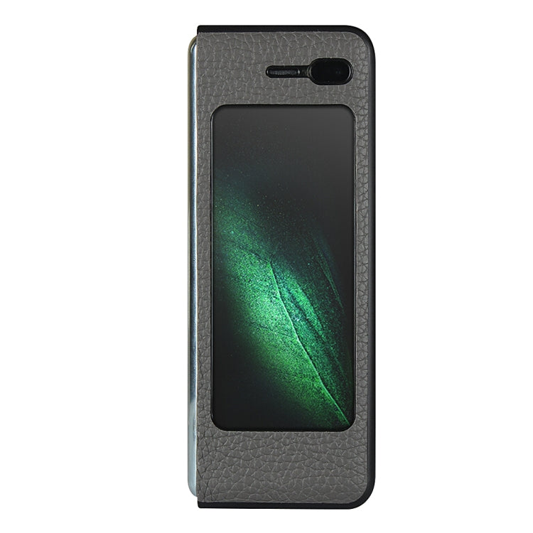 For Samsung Galaxy Fold Lychee Texture Leather Folding Protective Case with Card Slot