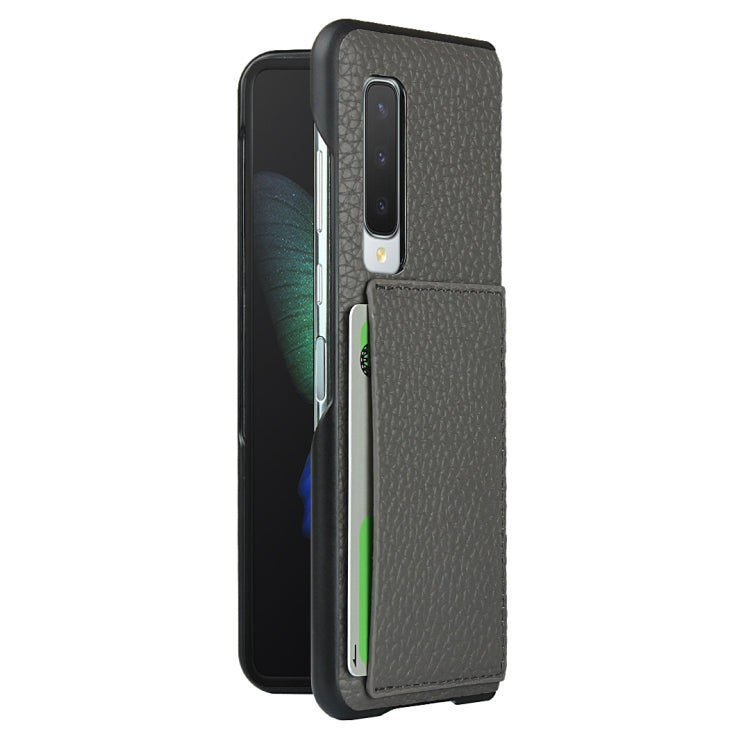 For Samsung Galaxy Fold Lychee Texture Leather Folding Protective Case with Card Slot