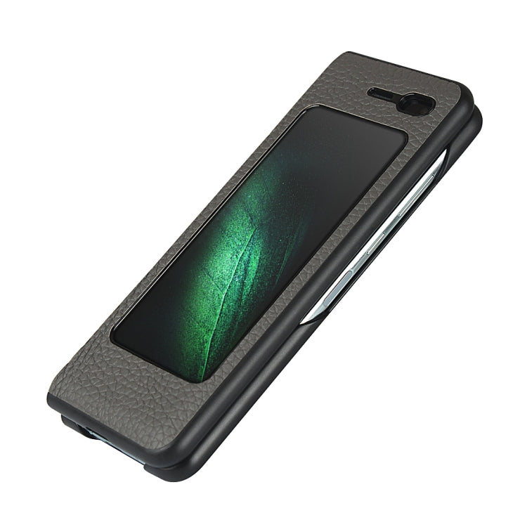 For Samsung Galaxy Fold Lychee Texture Leather Folding Protective Case with Card Slot