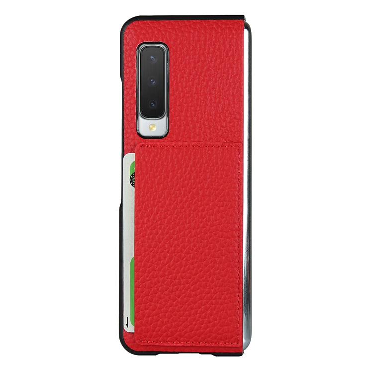For Samsung Galaxy Fold Lychee Texture Leather Folding Protective Case with Card Slot
