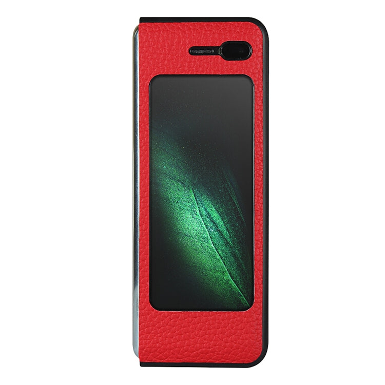 For Samsung Galaxy Fold Lychee Texture Leather Folding Protective Case with Card Slot