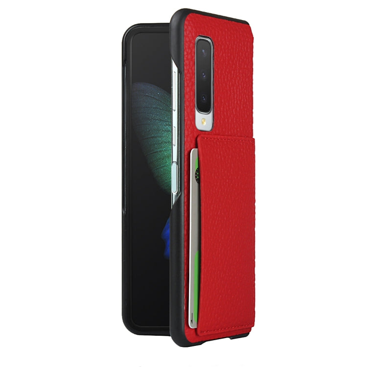 For Samsung Galaxy Fold Lychee Texture Leather Folding Protective Case with Card Slot