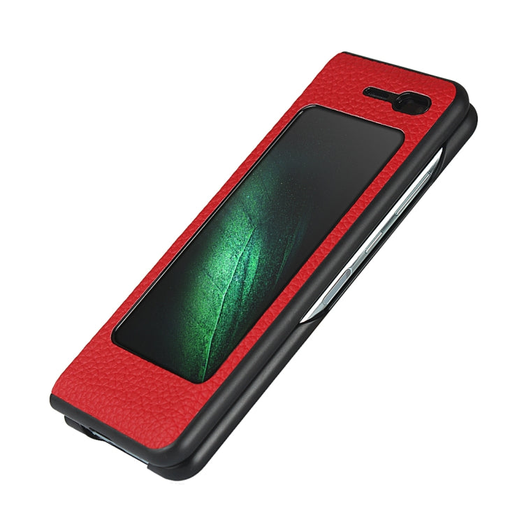 For Samsung Galaxy Fold Lychee Texture Leather Folding Protective Case with Card Slot