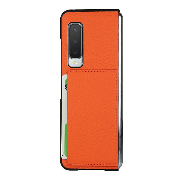 For Samsung Galaxy Fold Lychee Texture Leather Folding Protective Case with Card Slot