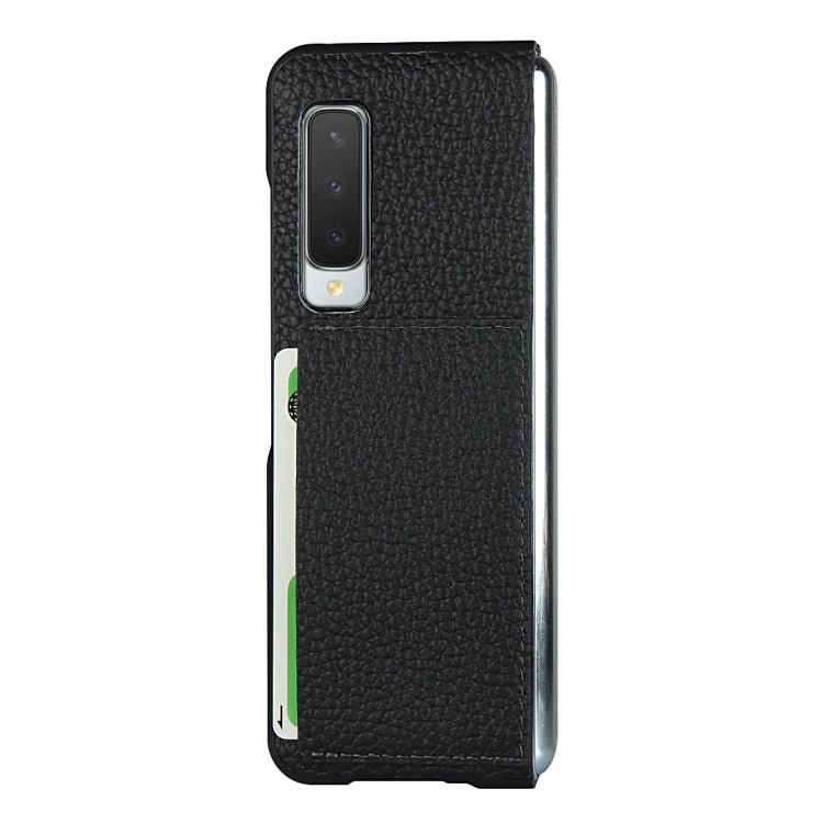 For Samsung Galaxy Fold Lychee Texture Leather Folding Protective Case with Card Slot