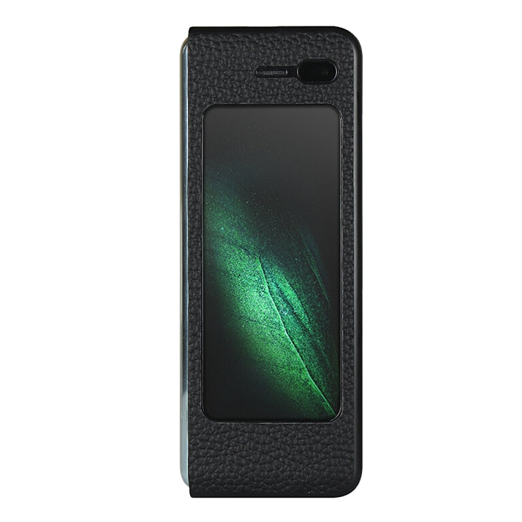 For Samsung Galaxy Fold Lychee Texture Leather Folding Protective Case with Card Slot