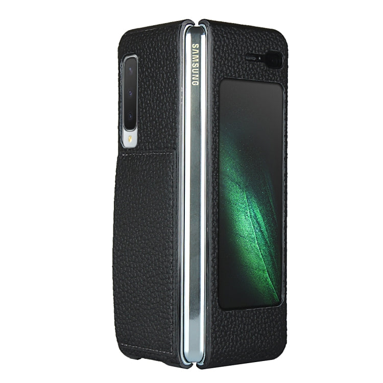 For Samsung Galaxy Fold Lychee Texture Leather Folding Protective Case with Card Slot